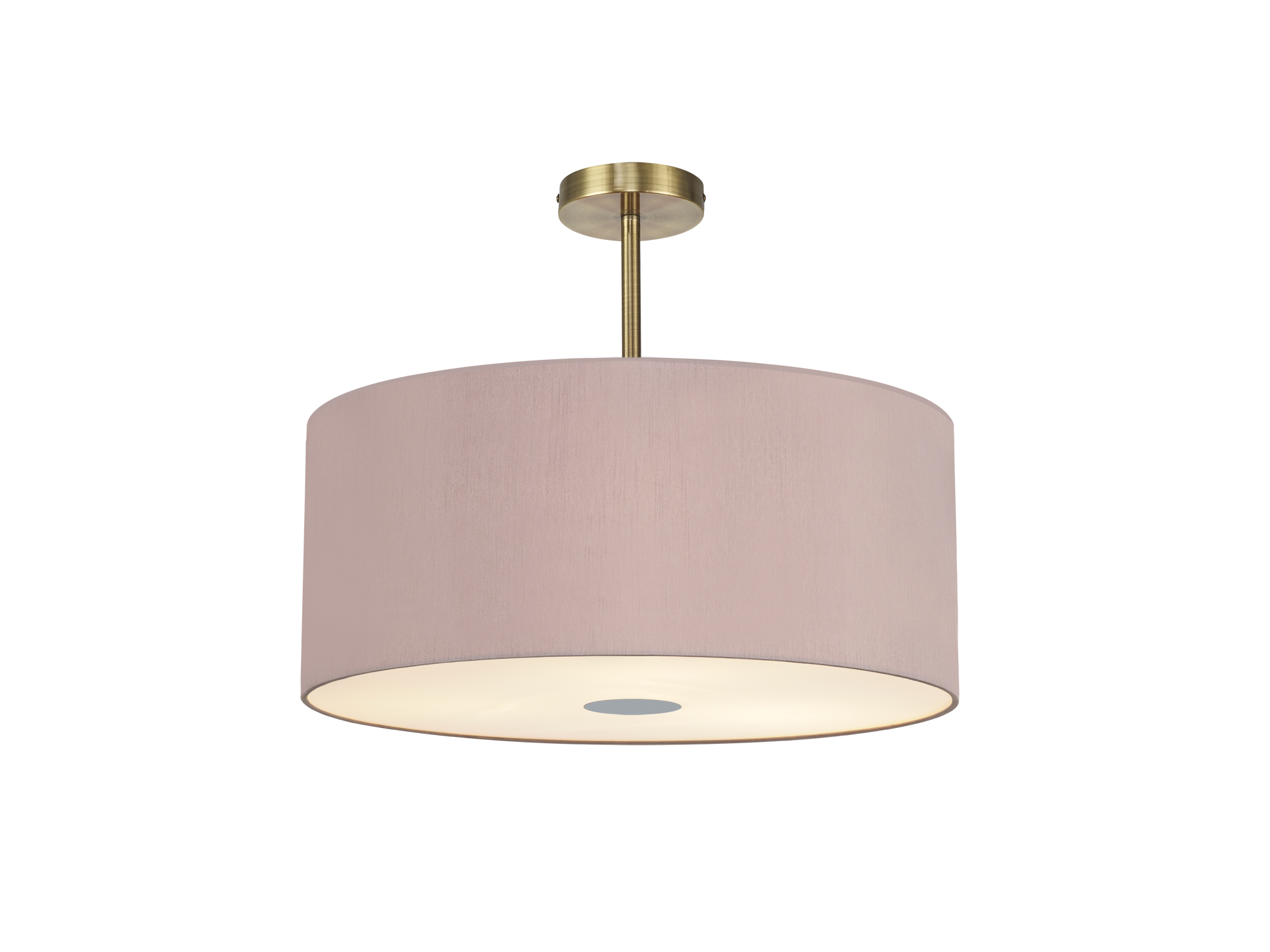 DK0505  Baymont 60cm Semi Flush Flush 5 Light Antique Brass, Taupe/Halo Gold, Frosted Diffuser